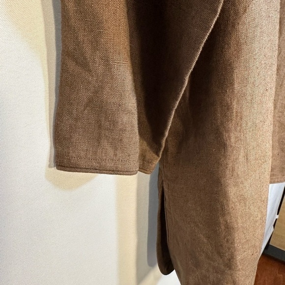 Chico’s Olive Green Tian 100% Linen Asian Art Jacket Blazer Coat Long Sleeve 2 - Picture 9 of 13